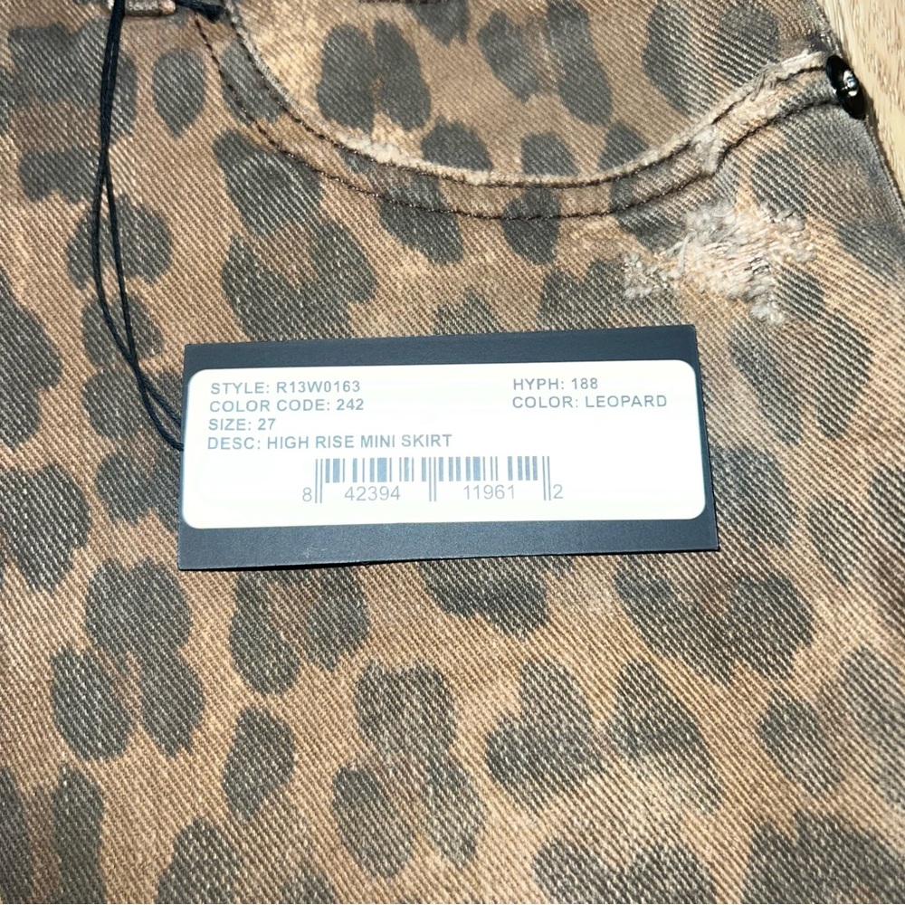 NWT R13 High Rise Mini Skirt in Leopard - Picture 4 of 5